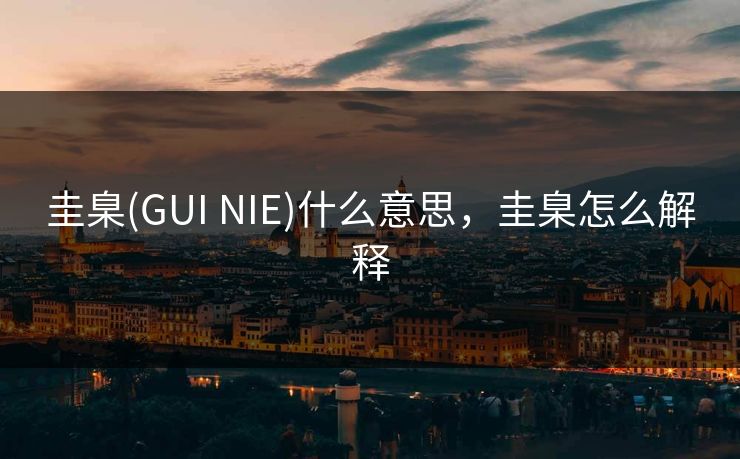 圭臬(GUI NIE)什么意思,圭臬怎么解释 圭臬(GUI NIE)什么意思,圭臬怎么解释